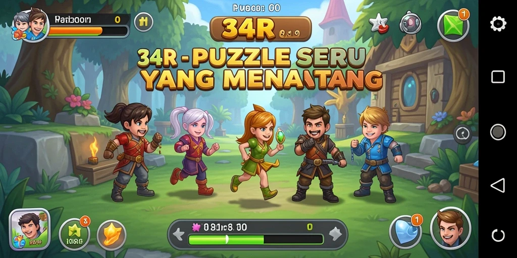 Screenshot utama 34R menunjukkan gameplay Puzzle yang mendebarkan.