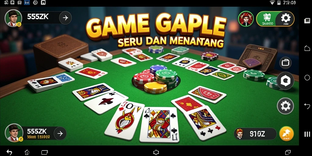 Tampilan gameplay Gaple yang seru dan interaktif di 555ZK.