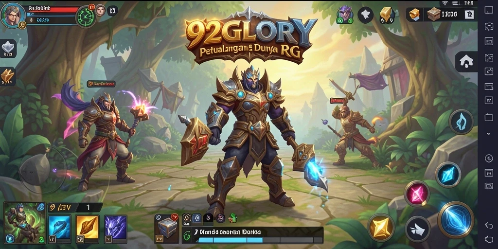 Tampilan gameplay 92GLORY dengan fitur pertarungan yang seru.