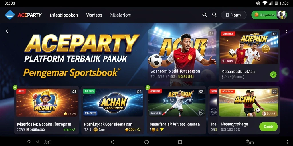 Tampilan menarik dari gameplay Sportsbook ACEPARTY yang seru.