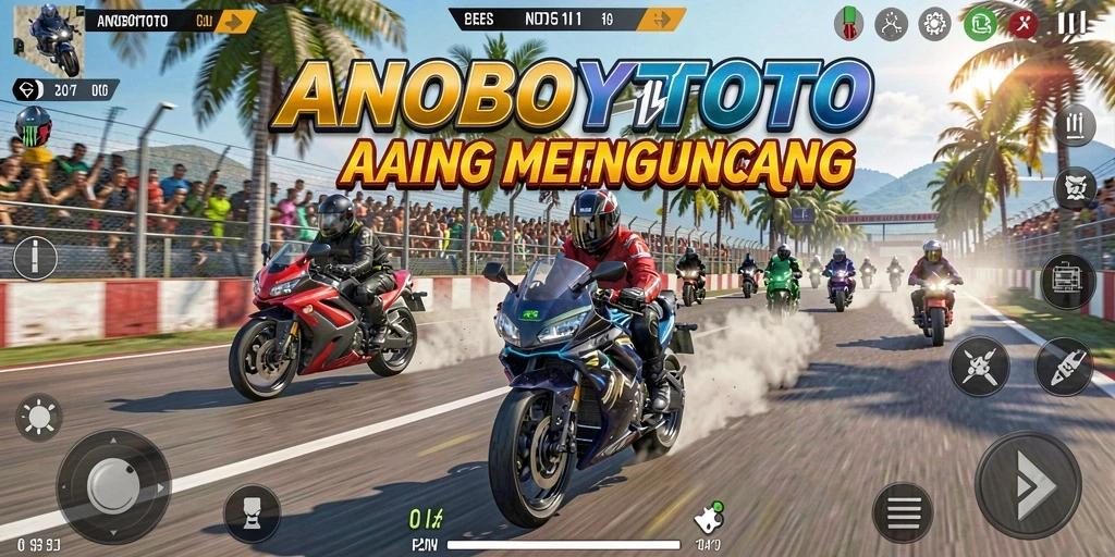 Gameplay menegangkan dalam ANOBOYTOTO dengan balapan motor yang seru.