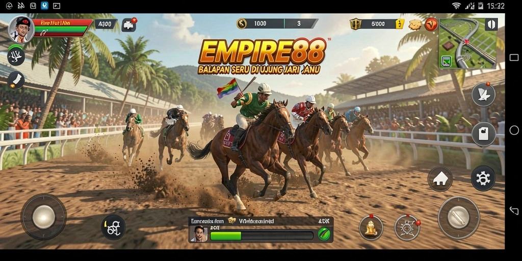 Tampilan gameplay balapan yang mendebarkan di EMPIRE88.