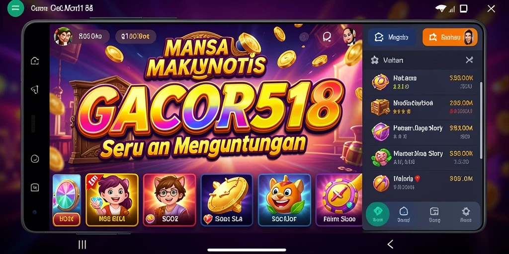 Tampilan gameplay GACOR518 yang menarik dan penuh warna.