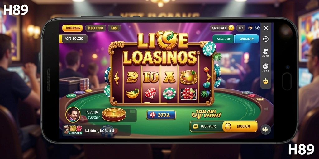 Screenshot H89 menampilkan dealer langsung dan suasana permainan kasino yang nyata.