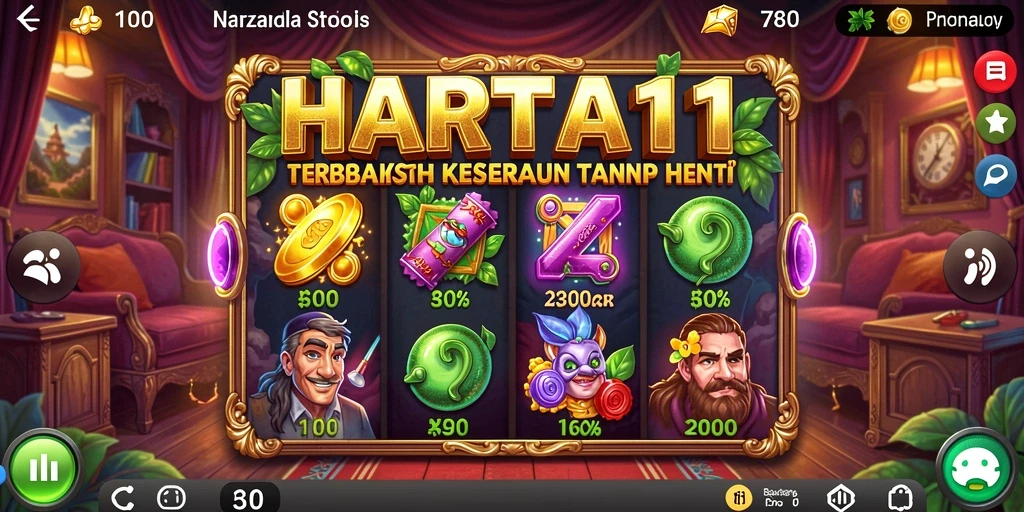 Menampilkan gameplay Slot yang mendebarkan di HARTA11.