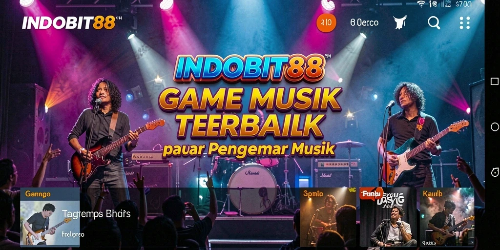 Screenshot menunjukkan pemain menikmati permainan musik yang interaktif.