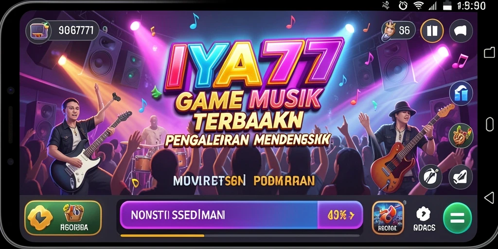 Screenshot dari gameplay interaktif IYA777 yang menampilkan pengalaman musik.