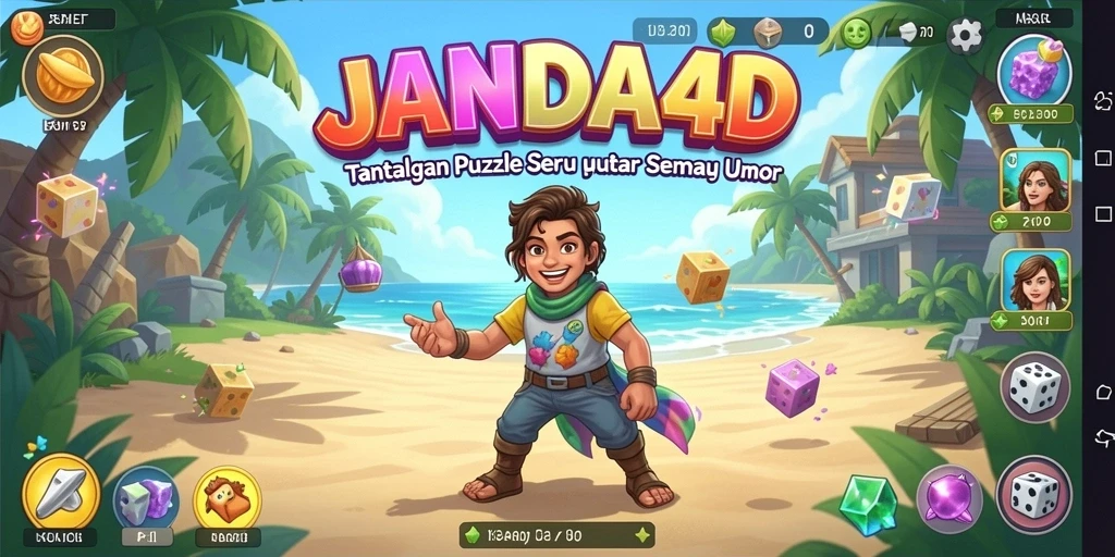 Tampilan gameplay JANDA4D yang menarik dan penuh warna.