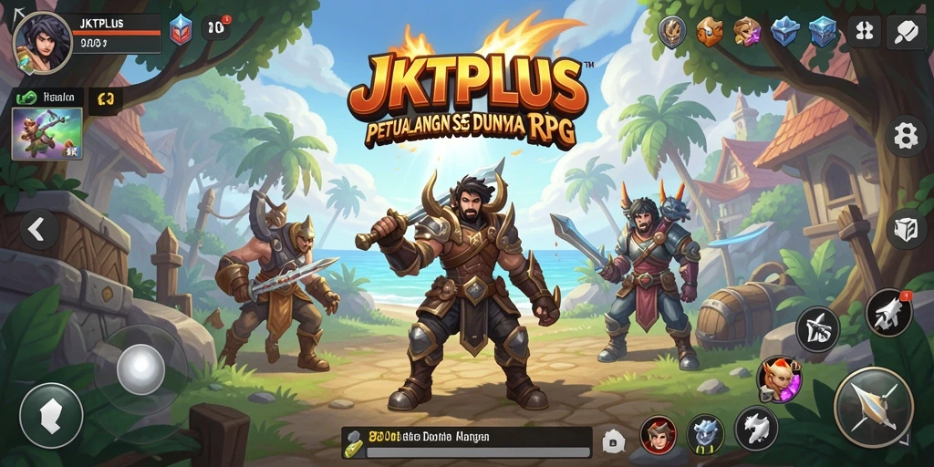 Tampilan gameplay seru dari JKTPLUS dalam petualangan RPG.
