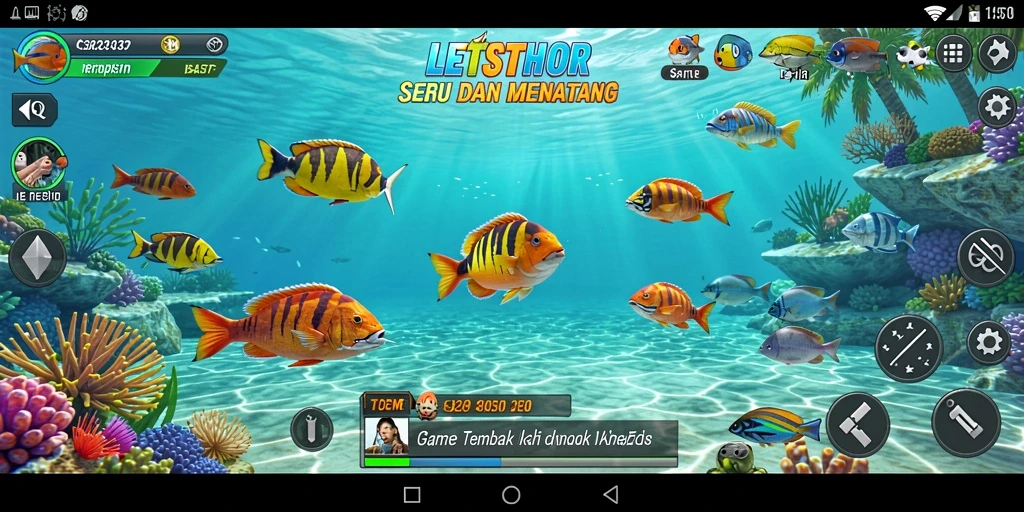 Gameplay LETSTHOR yang seru saat menembak ikan di lautan.