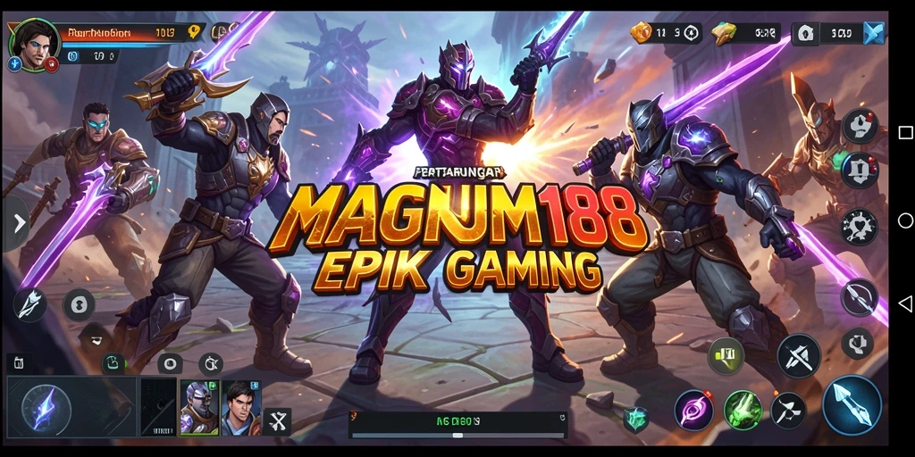 Screenshot gameplay MAGNUM188 menunjukkan pertarungan seru antar karakter.
