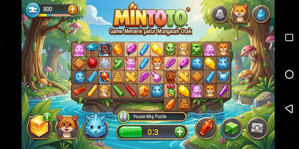 Gameplay MINTOTO menampilkan tantangan puzzle yang menarik.