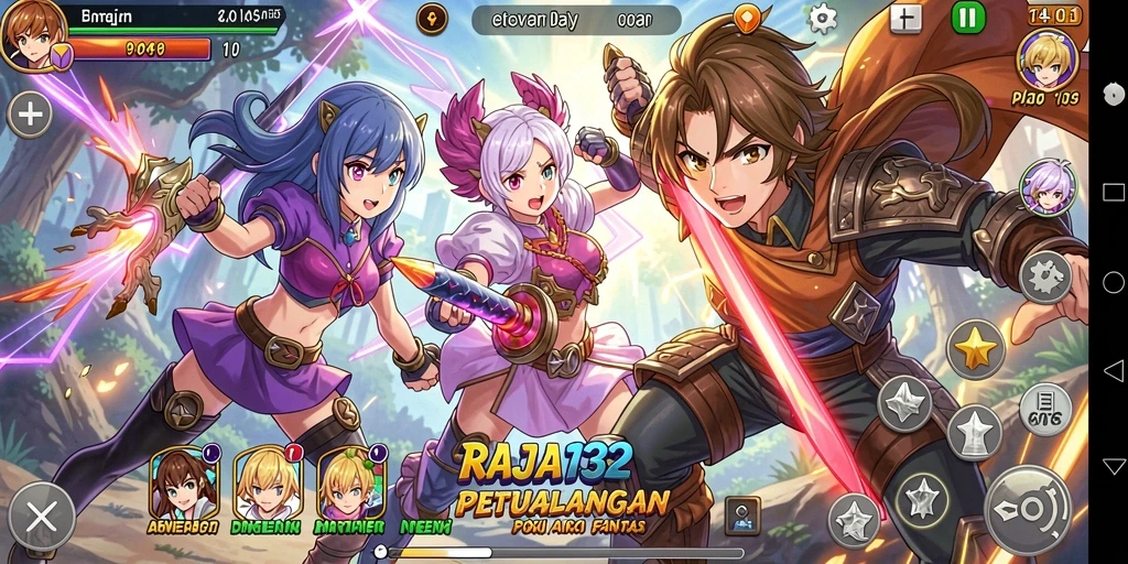 Screenshot utama RAJA132 dengan tampilan gameplay Anime yang mendebarkan.