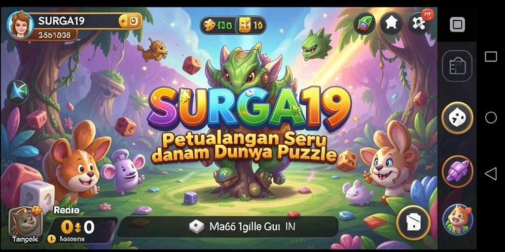 Tampilan gameplay SURGA19 yang penuh warna dan menantang.