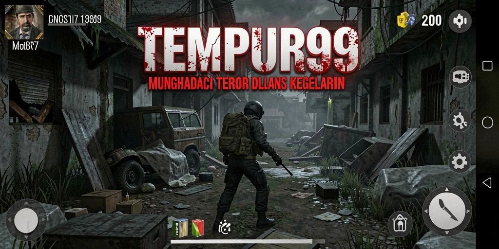 Screenshot menunjukkan intensitas dan ketegangan dalam gameplay TEMPUR99.