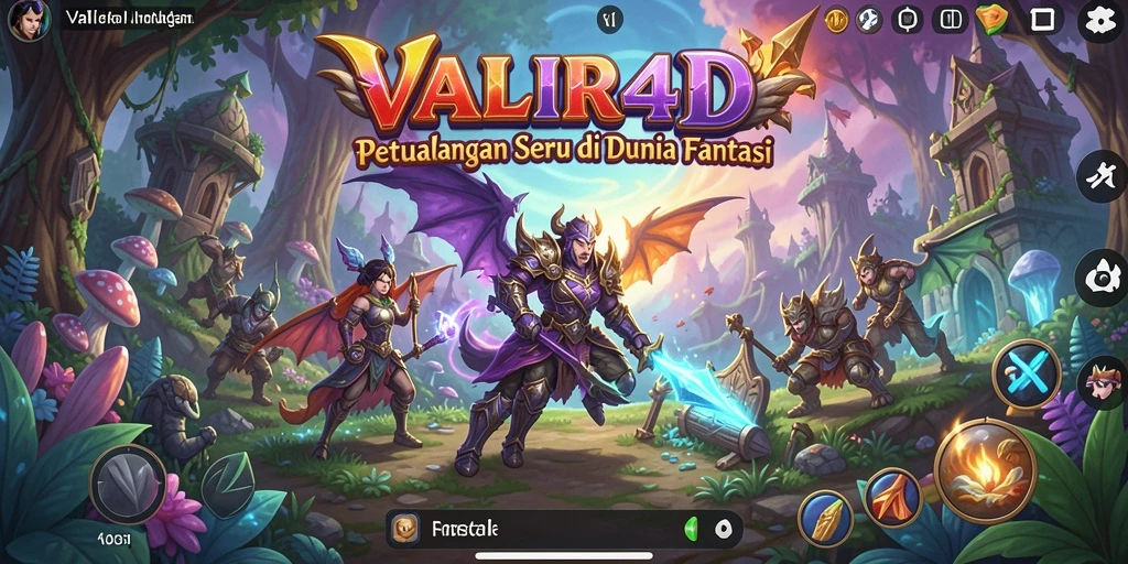 Tampilan gameplay <strong>VALIR4D</strong> yang menampilkan petualangan di dunia fantasi.