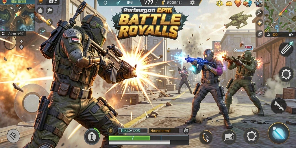 Gameplay VT789 yang intens dalam pertempuran Battle Royale.