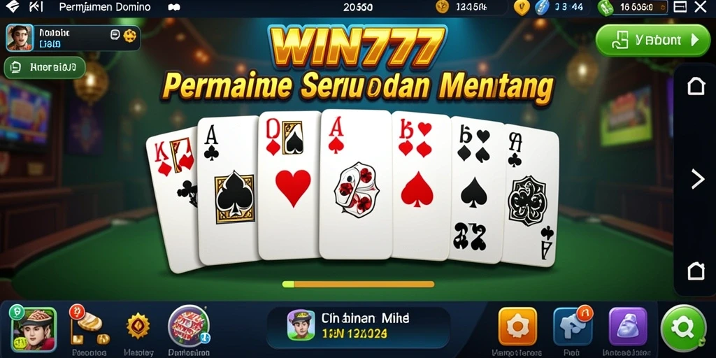 Tampilan gameplay seru dari WIN777 dengan suasana Domino yang mendebarkan.