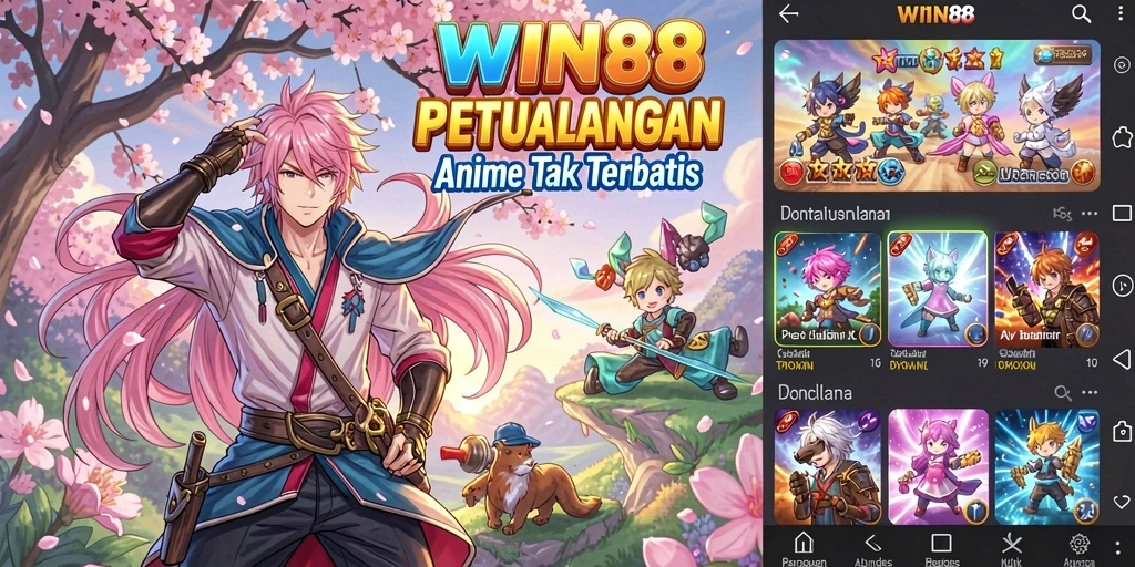 Tampilan gameplay WIN88 menampilkan karakter anime yang beraksi seru.
